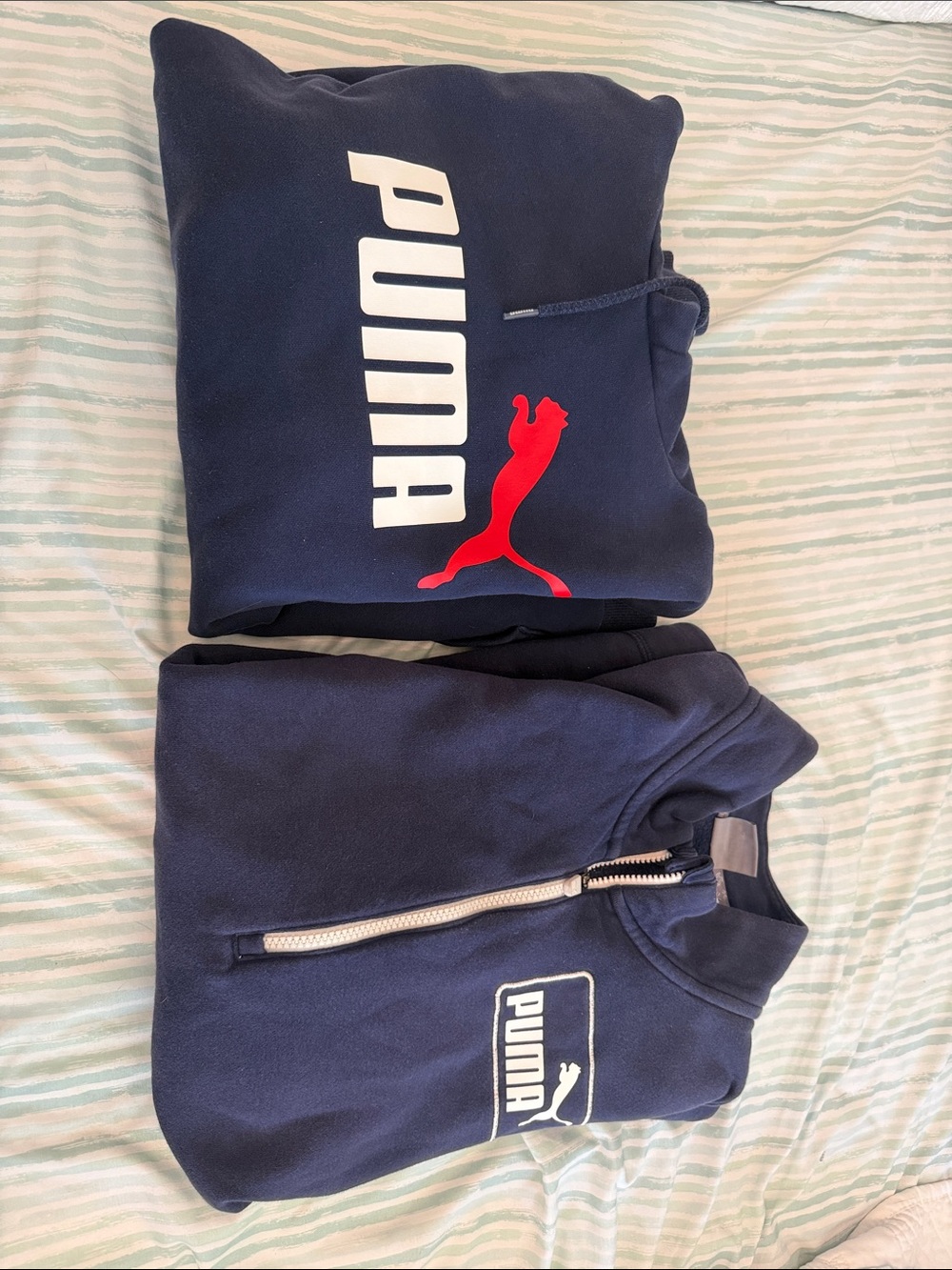 Puma Men's Navy and Gray Logo Sweatshirt Bundle